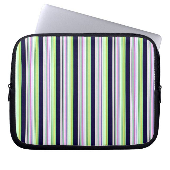 Capa Para Notebook Cute blue colorful stripes (Frente)