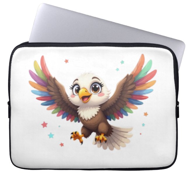 Capa Para Notebook Cute Cartoon Eagle Flying – Friendly Vector Art (Frente)