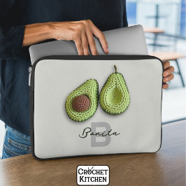 Capa Para Notebook Cute Cottagecore Crochet Avocado Monograma