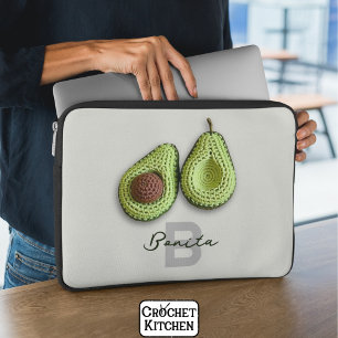 Capa Para Notebook Cute Cottagecore Crochet Avocado Monograma