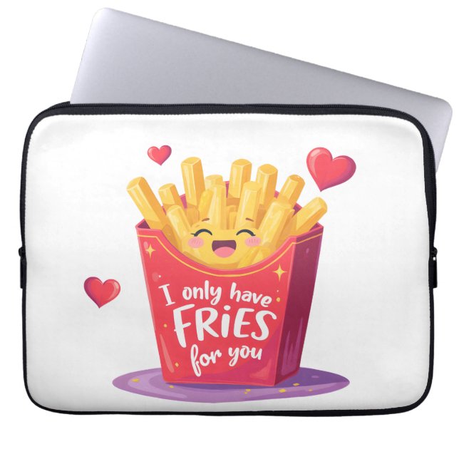 Capa Para Notebook Cute Dia dos Namorados Batata Frita Trocadilho (Frente)