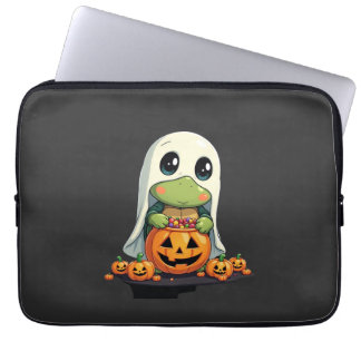 Capa Para Notebook Cute Halloween Turtle Ghost with Candy (5)