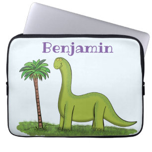Capa Para Notebook Cute happy green brontosaurus dinosaur cartoon