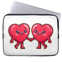 Capa Para Notebook Cute Heart Characters Holding Hands