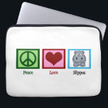 Capa Para Notebook Cute Hippo<br><div class="desc">Peace Love Hippos</div>