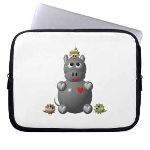 Capa Para Notebook Cute Hippo com Hamsters