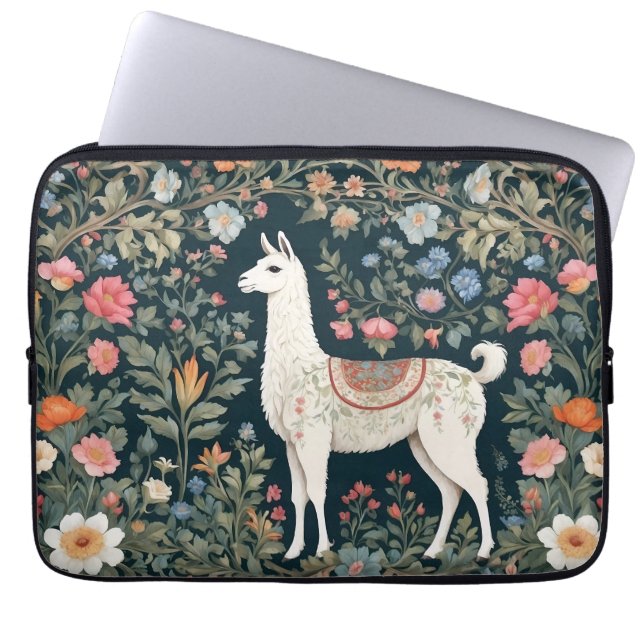 Capa Para Notebook Cute Llama Elegant Floral (Frente)