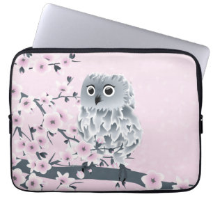 Capa Para Notebook Cute Owl Pink Gray