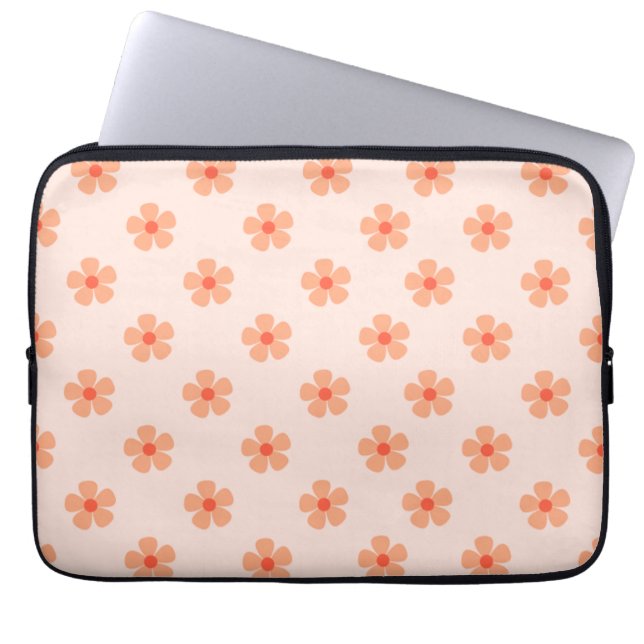 Capa Para Notebook Cute Peach Flower Pattern Minimal Floral Aesthetic (Frente)