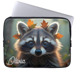 Capa Para Notebook Cute Raccoon em queda deixa personalizado