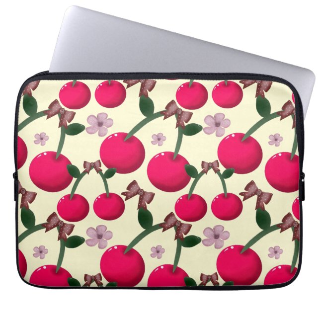 Capa Para Notebook Cute red cherry pattern  (Frente)