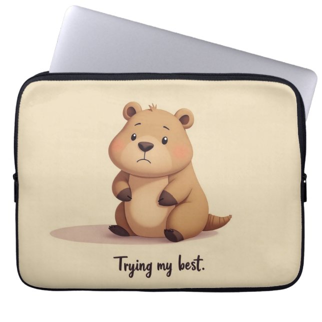 Capa Para Notebook Cute tired capybara (Frente)