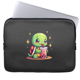 Capa Para Notebook Cute turtle drinking boba. Funny Boba Turtles Love