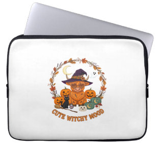 Capa Para Notebook Cute Witchy Mood Halloween Vaca das Terras Altas G