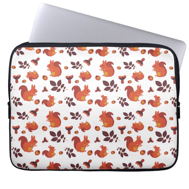 Capa Para Notebook Cute Woodland Squirrel Autumn Pattern (Frente)