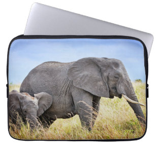 Capa Para Notebook Cutest Baby Animals   African Elephant & Mother