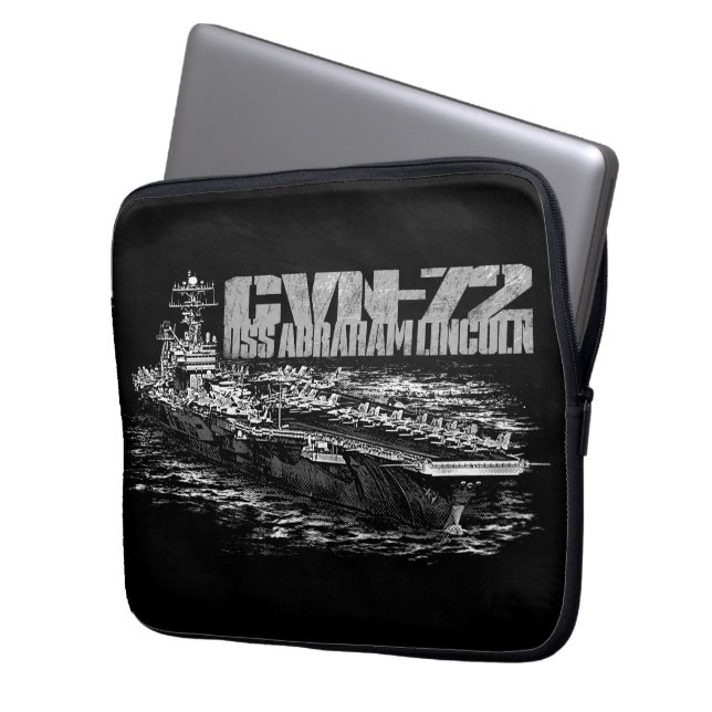 Capa Para Notebook CVN- 72 Abraham Lincoln Neoprene Bolsa de laptop 1 (Frente Esquerda)