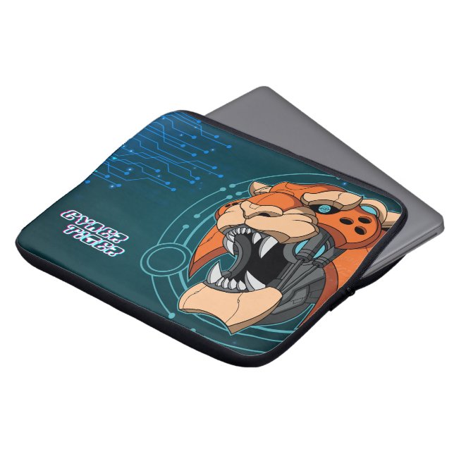 Capa Para Notebook Cyber Tiger | Bolsa de laptop de 13" (Frente Topo)