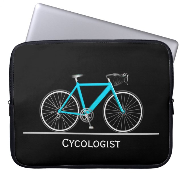 Capa Para Notebook Cycologist Aqua Bike em Preto (Frente)
