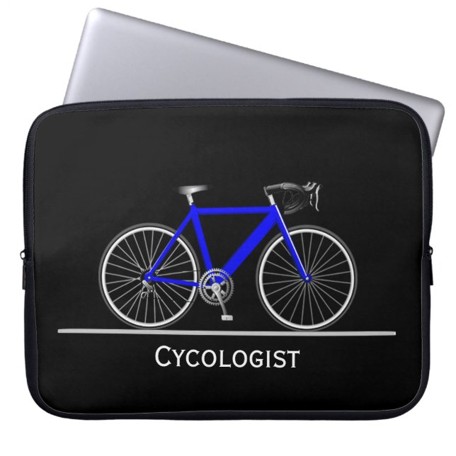 Capa Para Notebook Cycologist Blue Bike em preto (Frente)