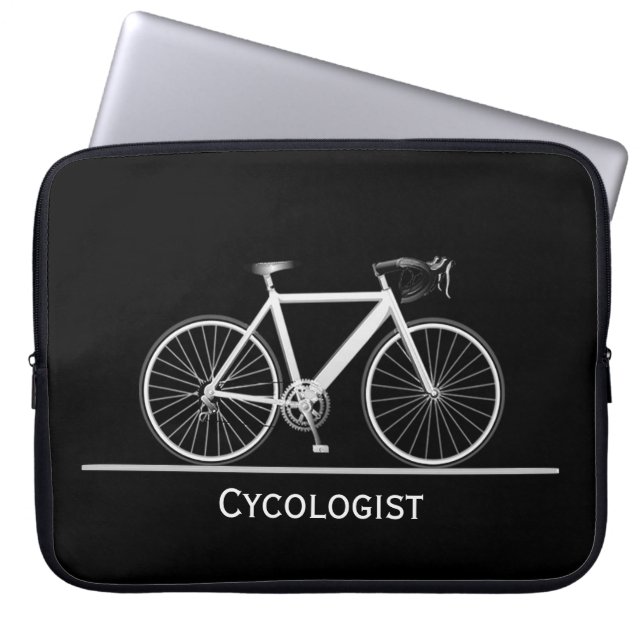 Capa Para Notebook Cycologist White Bike em Preto (Frente)