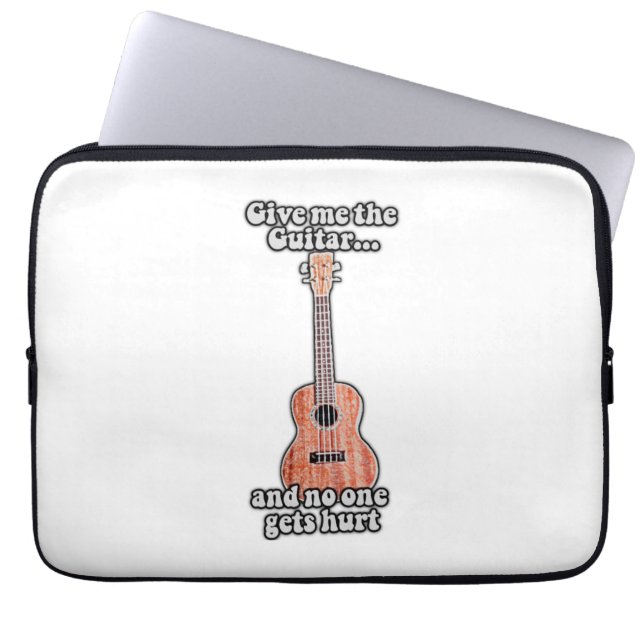 Capa Para Notebook Dá-me a guitarra e ninguém se machuca. (Frente)