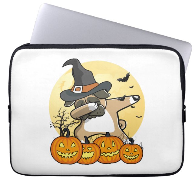 Capa Para Notebook Dabbing Pug Halloween (Frente)