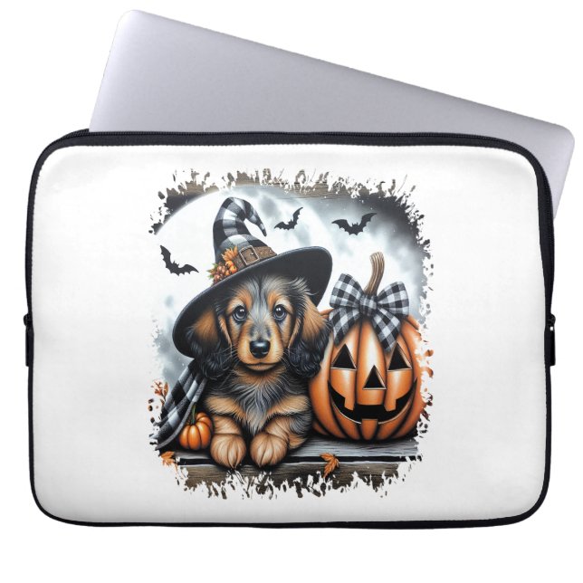 Capa Para Notebook Dachshund Dog Halloween (Frente)
