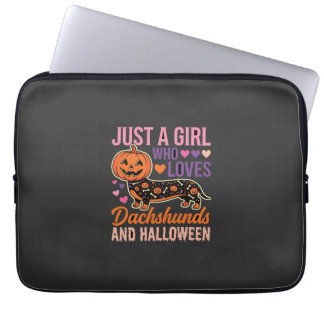 Capa Para Notebook Dachshund Engraçado Abóbora de Halloween Amante de
