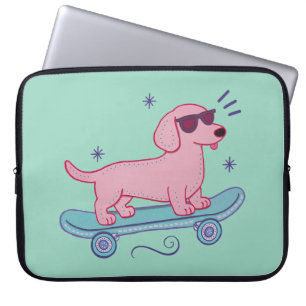 Capa Para Notebook Dachshund Legal de Skate Arte Divertida de Cacho