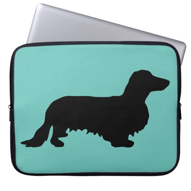 Capa Para Notebook Dachshund Pelo Longo - Silhueta 1 (Frente)