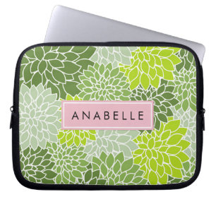 Capa Para Notebook Dahlia Flowers, Green Dahlia, Seu Nome