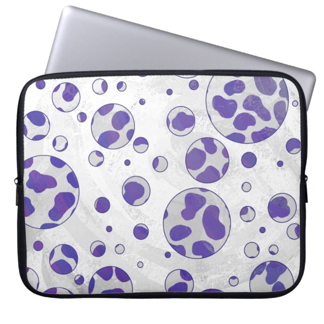 Capa Para Notebook Dalmaciana Purple e Bolinhas Branca (Frente)