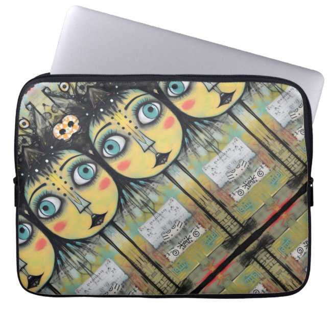 Capa Para Notebook Dama da Arte 12 Encantadora e angustiado (Frente)