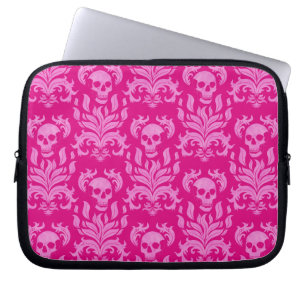 Capa Para Notebook Damasco com chama crônica, cor-de-rosa com efeito 