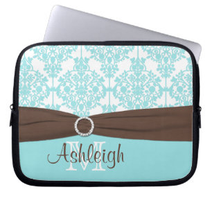Capa Para Notebook Damasco de Brown azul com a bolsa de laptop da