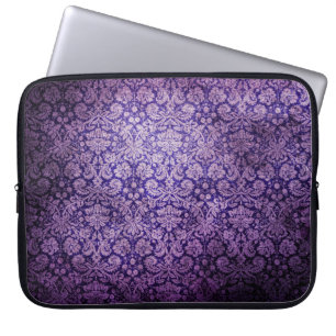 Capa Para Notebook Damasco floral roxo do vintage