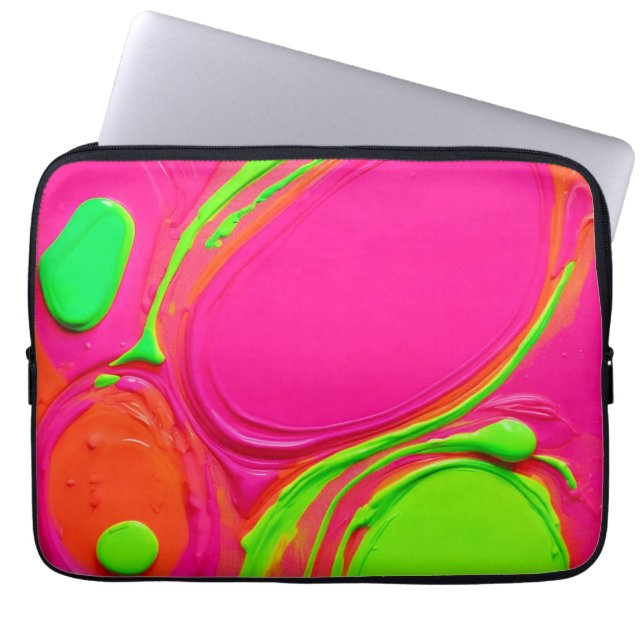 Capa Para Notebook Dança de Pintura Líquida Neon (Frente)