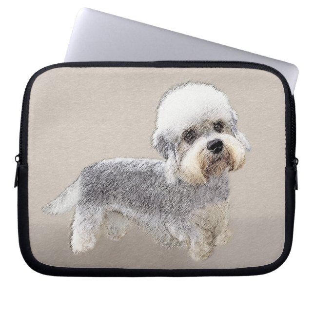 Capa Para Notebook Dandie Dinmont Terrier pintando pintura original d (Frente)