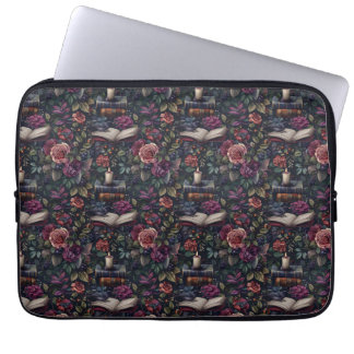 Capa Para Notebook Dark Academia Vintage Floral, Aves e Livros