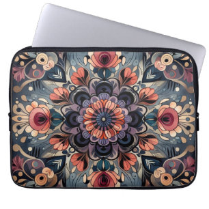 Capa Para Notebook Dark Romance Burgundy Art Deco Floral Summer