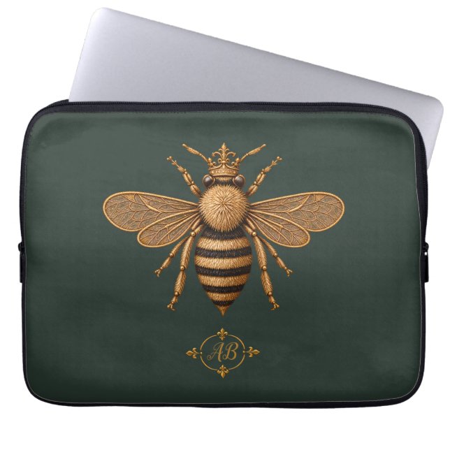 Capa Para Notebook Dark Romance Royal Bee | Floresta Profunda Verde (Frente)