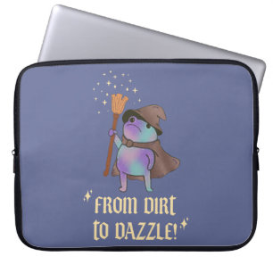 Capa Para Notebook De Lama a Brilho Chapéu de Bruxa Sapo Mago Engraça