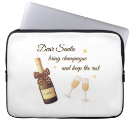 Capa Para Notebook Dear Santa Champagne Design