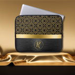 Capa Para Notebook Deco De Arte De Luxo Dourado E Negro<br><div class="desc">Este motif inspirado em ouro falso e em Arte Negra adiciona um toque de elegância e sofisticação vintage ao seu laptop.</div>