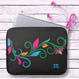 Capa Para Notebook Deco Monograma Floral