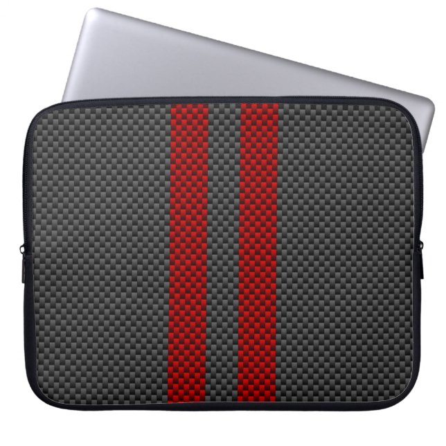 Capa Para Notebook Decor de Estilos de Carbono Vermelho Burgundy (Frente)