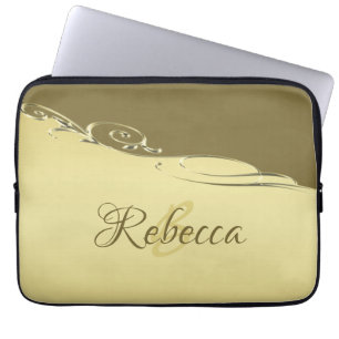Capa Para Notebook Decoração de ouro de luxo em ouro militar