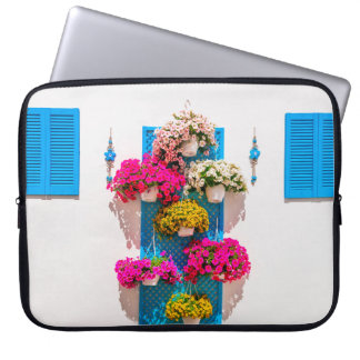 Capa Para Notebook decoração floral de parede em estilo étnico. jardi