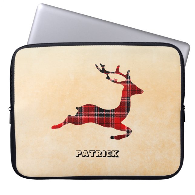 Capa Para Notebook Deer de Xadrez monograma (Frente)